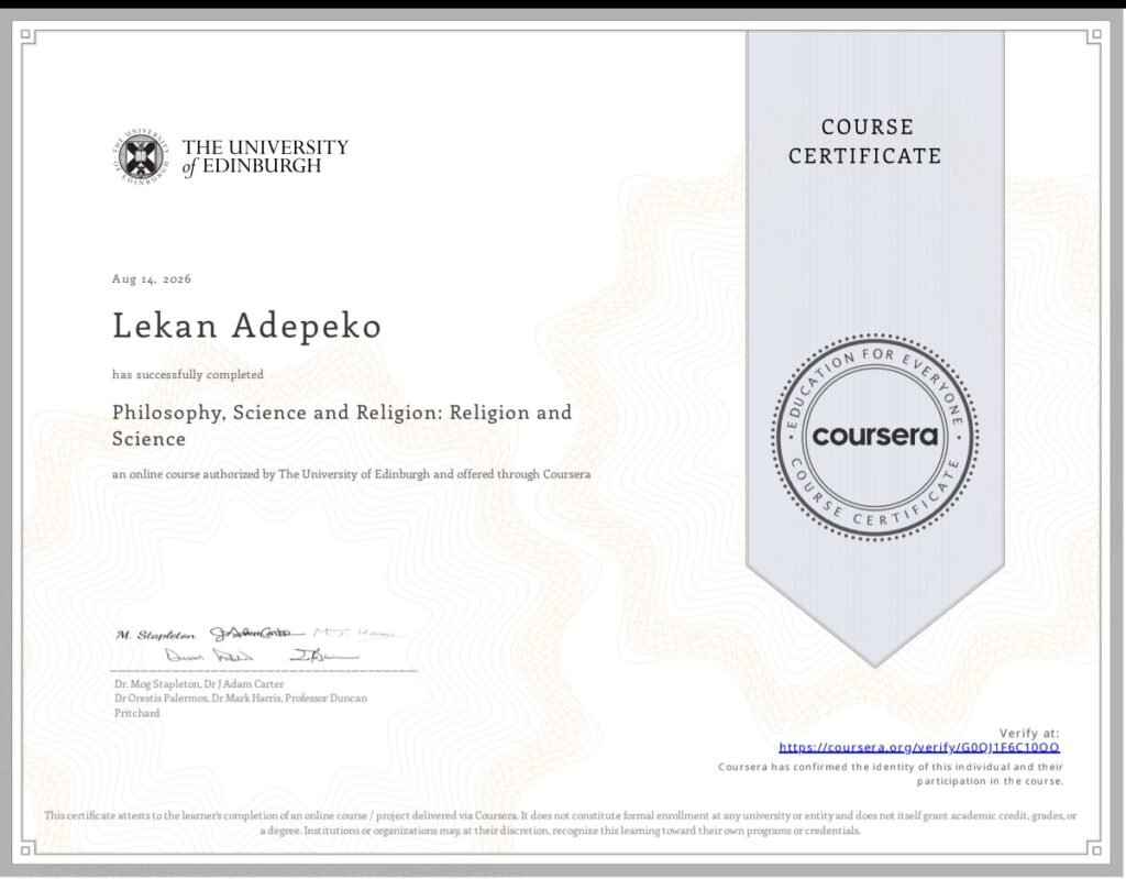Philosophy, Science and Religion