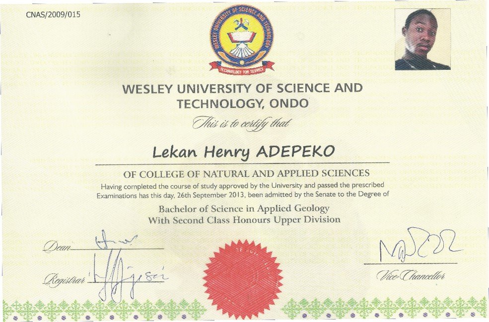 B.Sc. in Applied Geology