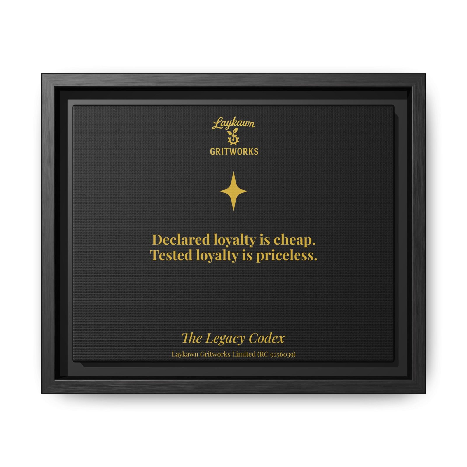 The Price of Loyalty – The Legacy Codex Premium Framed Canvas