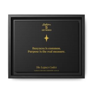 Purpose Over Busyness – The Legacy Codex Premium Framed Canvas