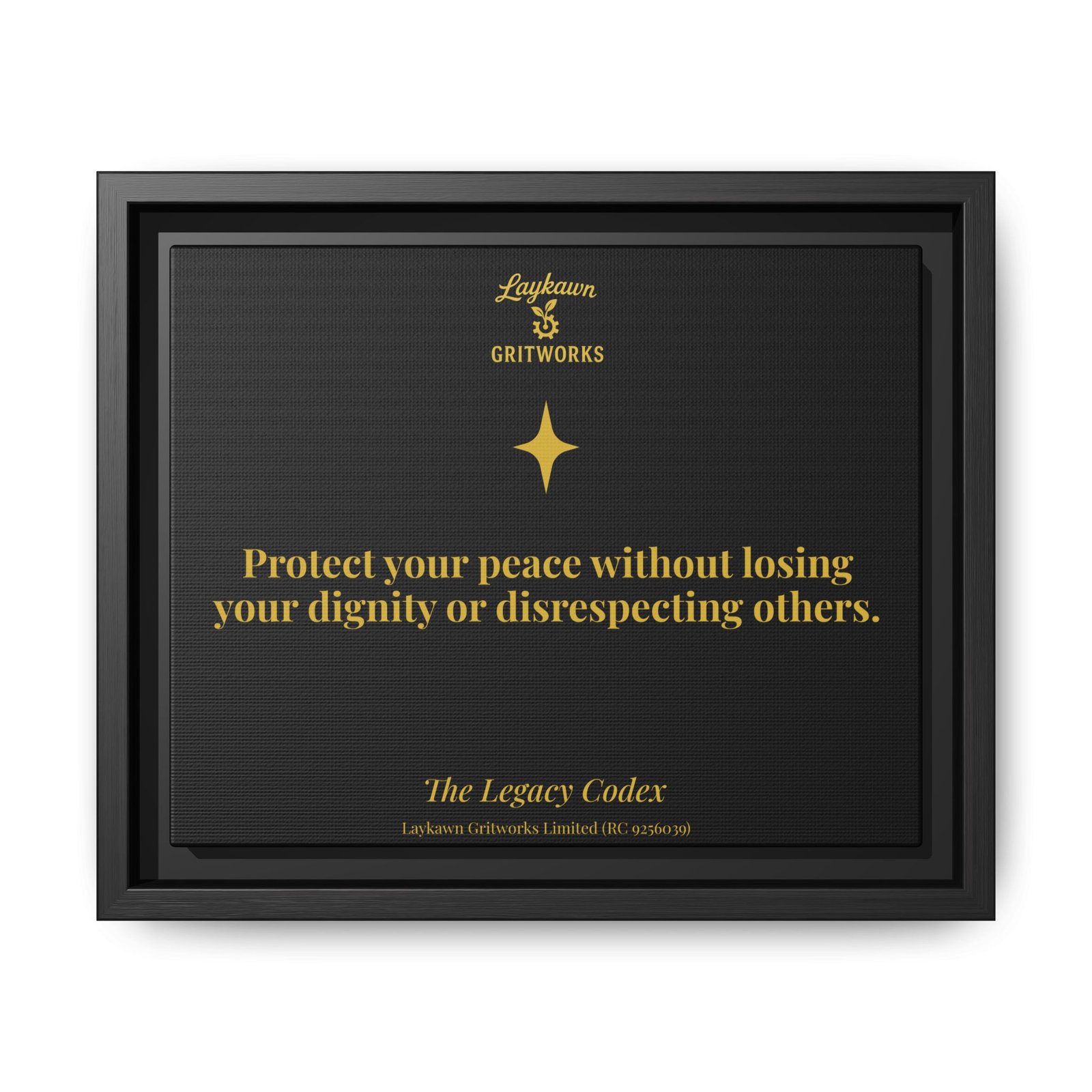 Protect Your Peace – The Legacy Codex Premium Framed Canvas