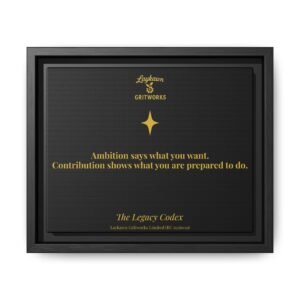 Ambition and Contribution – The Legacy Codex Premium Framed Canvas