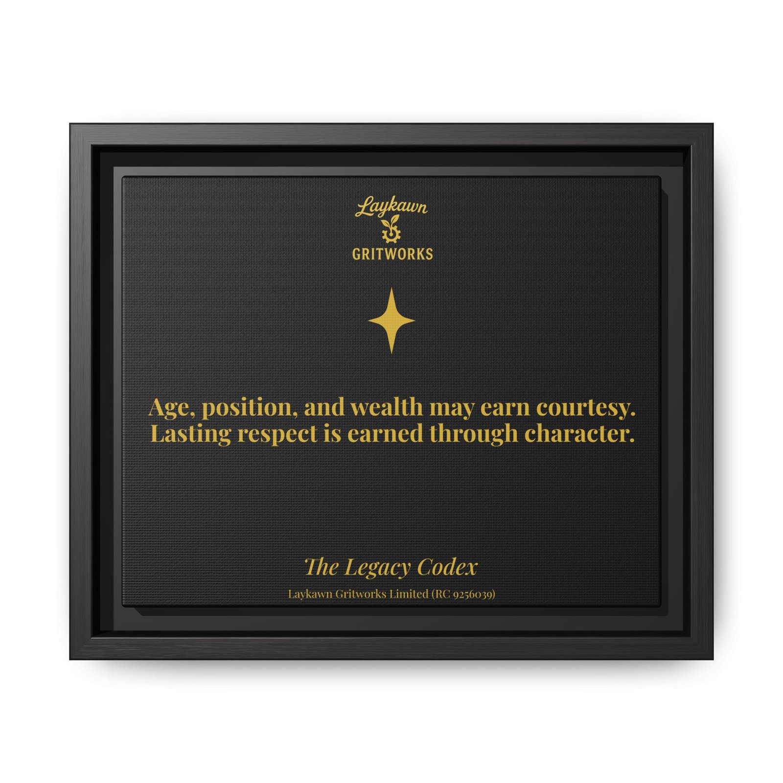 Earned Respect – The Legacy Codex Premium Framed Canvas
