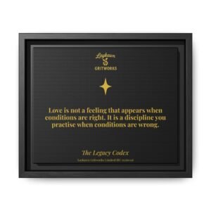 Love as Discipline – The Legacy Codex Premium Framed Canvas