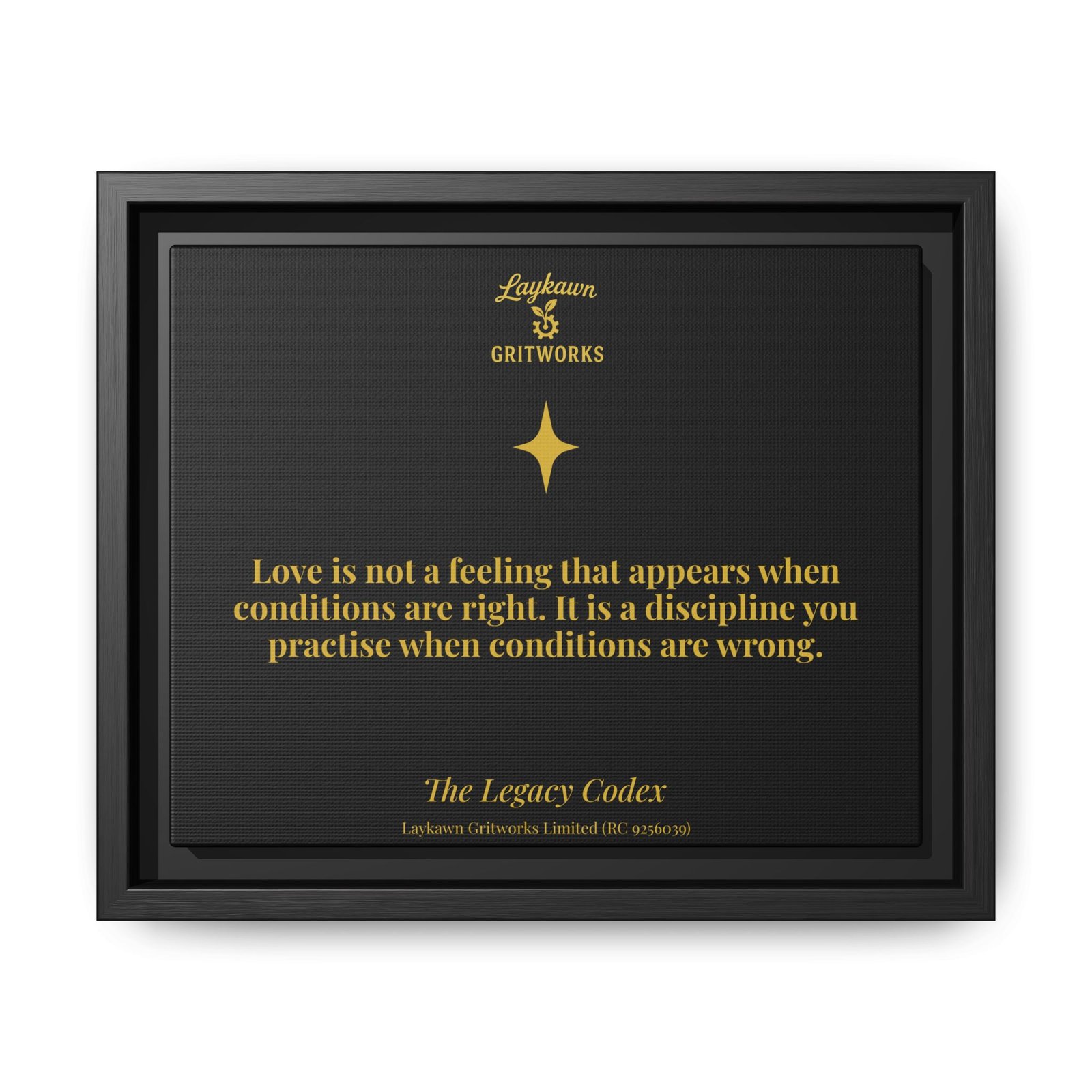 Love as Discipline – The Legacy Codex Premium Framed Canvas