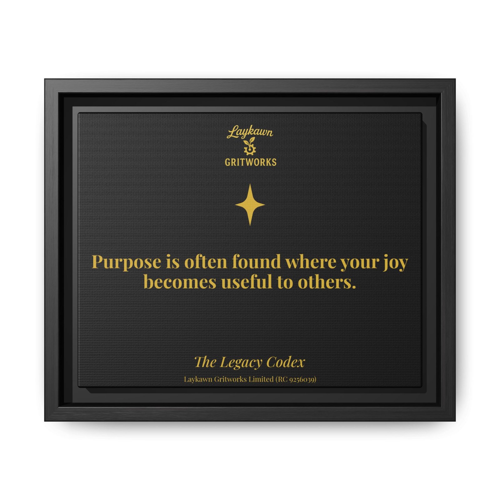 Purpose in Service – The Legacy Codex Premium Framed Canvas