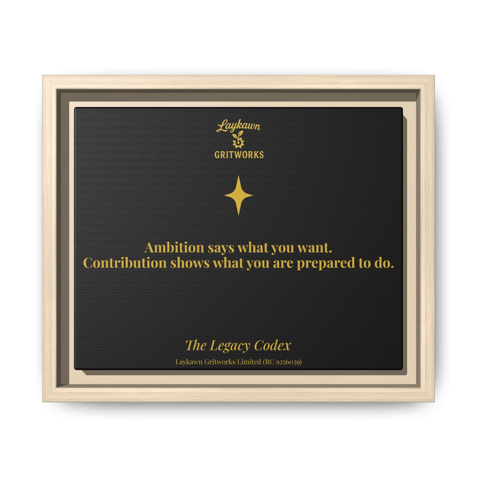 Ambition and Contribution – The Legacy Codex Premium Framed Canvas - Image 5