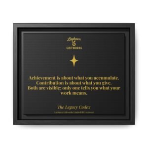 Achievement vs. Contribution – The Legacy Codex Premium Framed Canvas