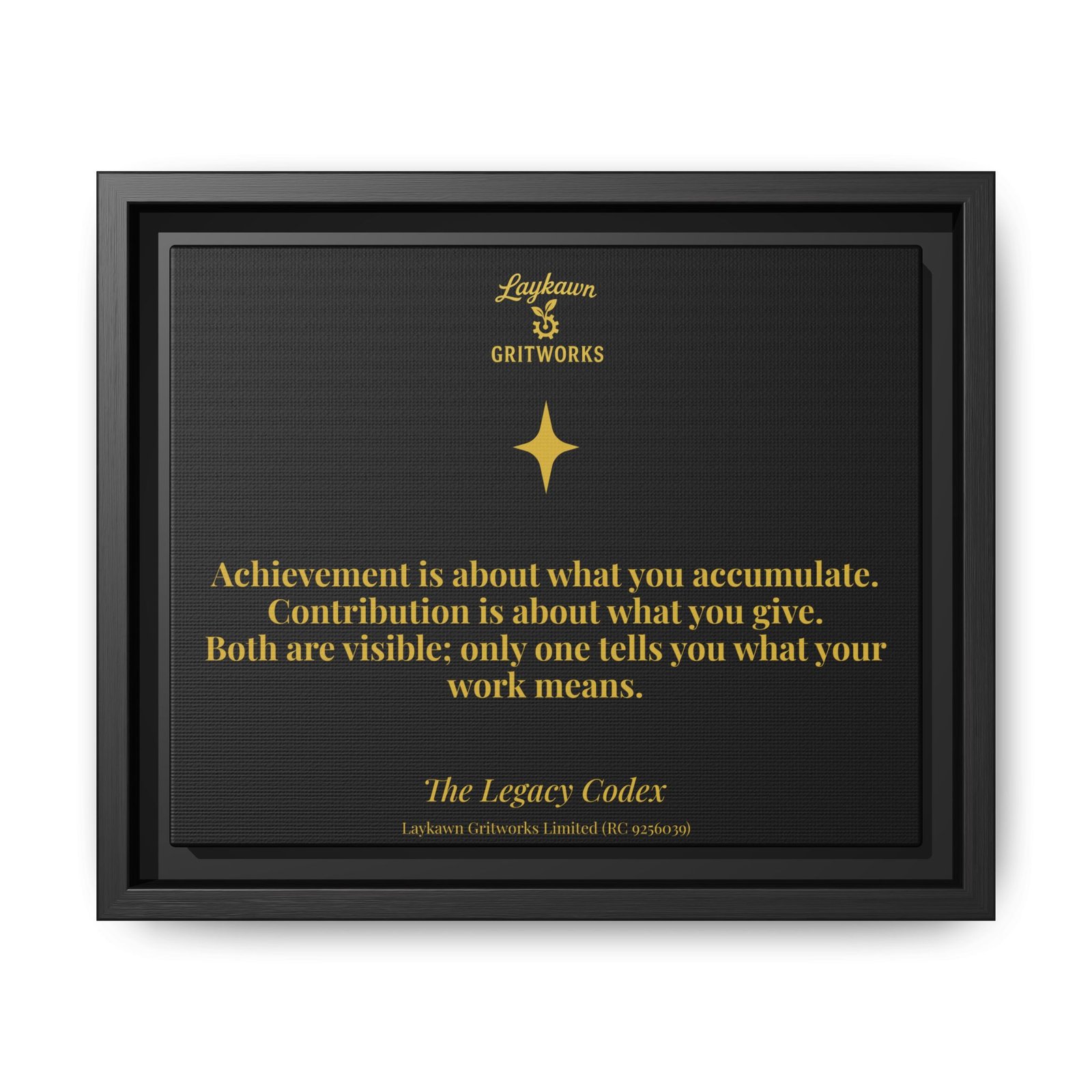 Achievement vs. Contribution – The Legacy Codex Premium Framed Canvas