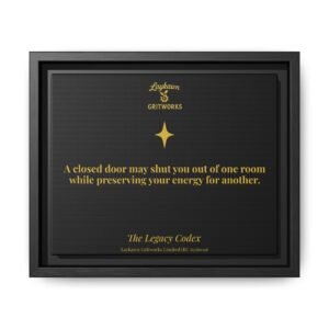 Beyond the Closed Door – The Legacy Codex Premium Framed Canvas