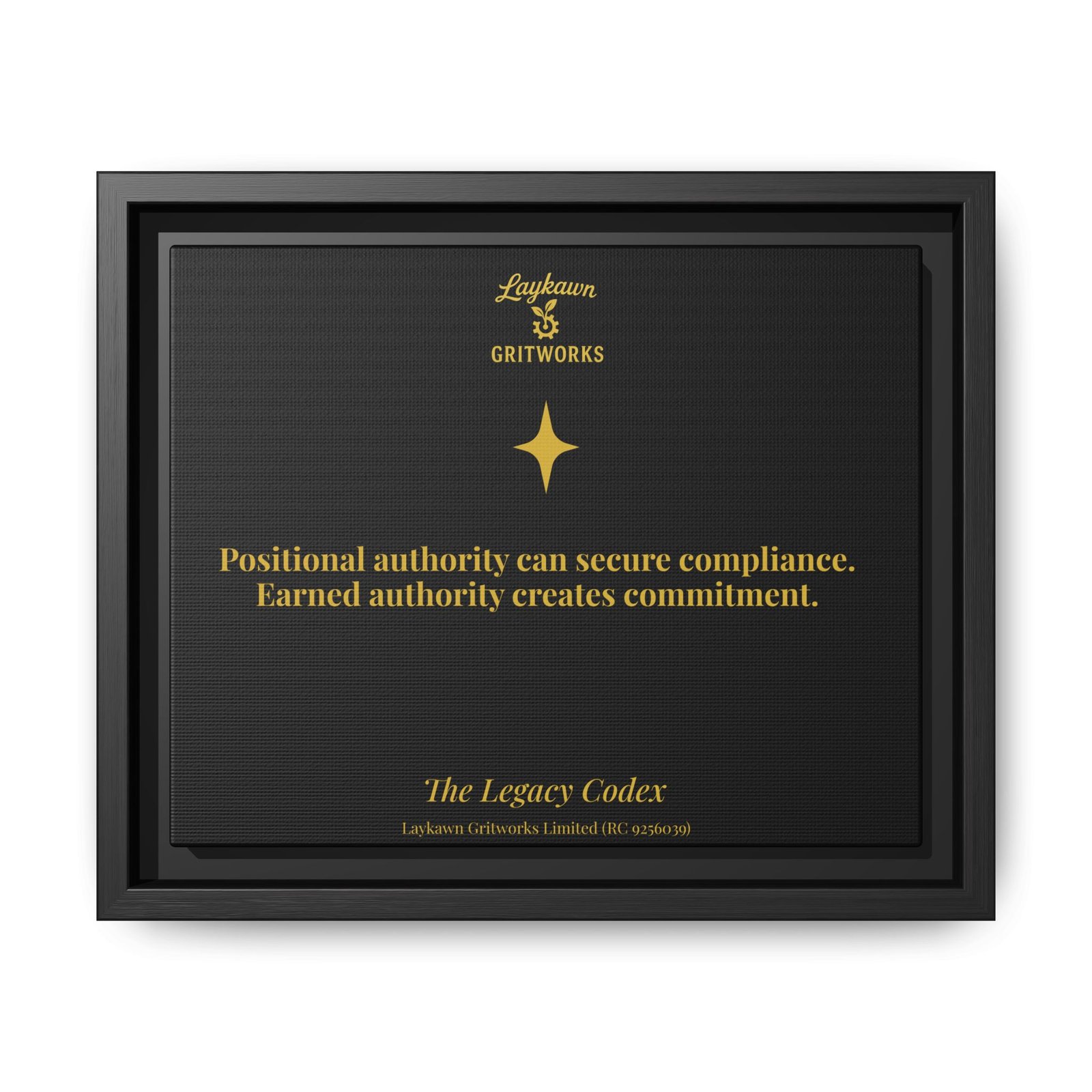 Earned Authority – The Legacy Codex Premium Framed Canvas