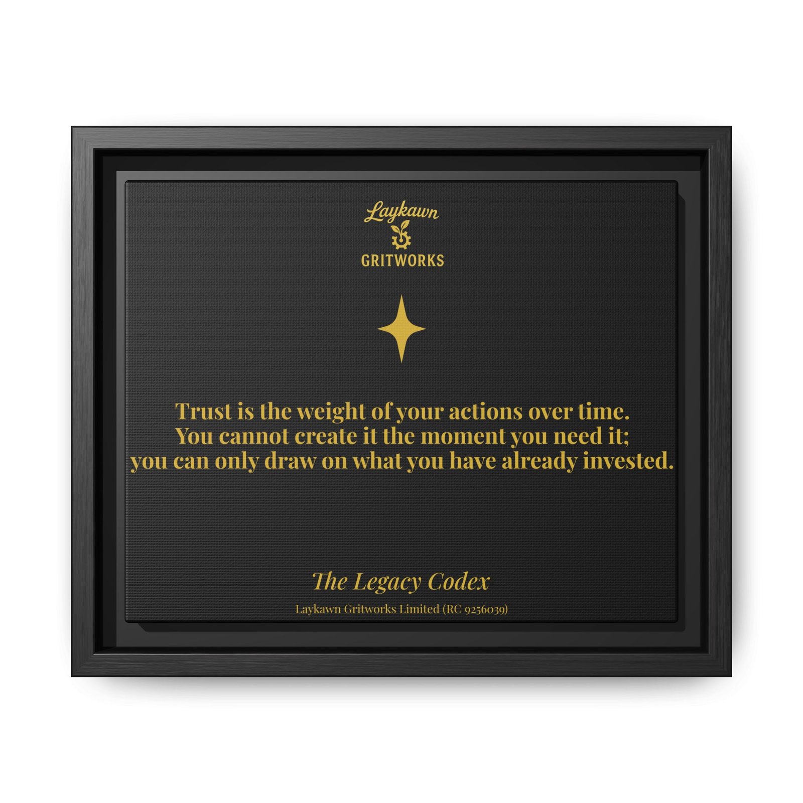 The Weight of Trust – The Legacy Codex Premium Framed Canvas